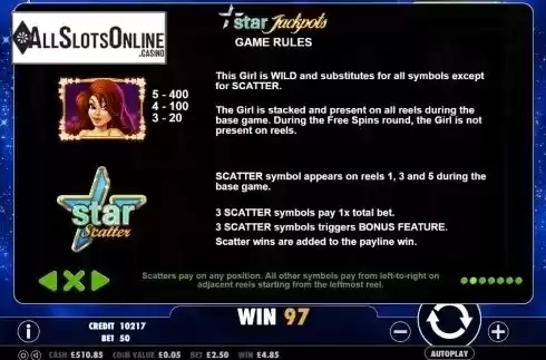 Paytable 2. Star Jackpots from Pragmatic Play