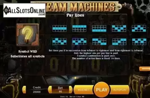 Paytable 2. Steam Mashines from X Play