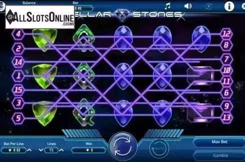 Reel screen. Stellar Stones from Booming Games