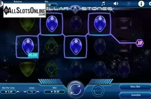Win screen. Stellar Stones from Booming Games