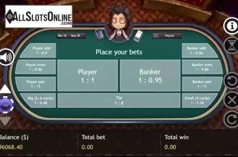 Game Screen 1. Super Baccarat from Triple Profits Games
