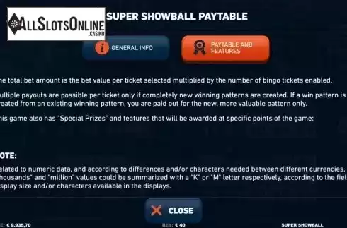 Features. Super Showball from Neko Games