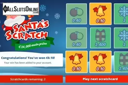 Win screen 2. Santa's Scratch from Gluck Games