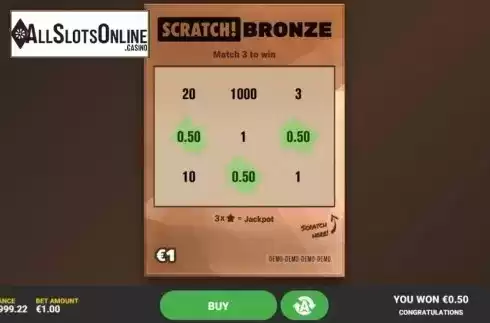 Game Screen 3. Scratch Bronze from Hacksaw Gaming
