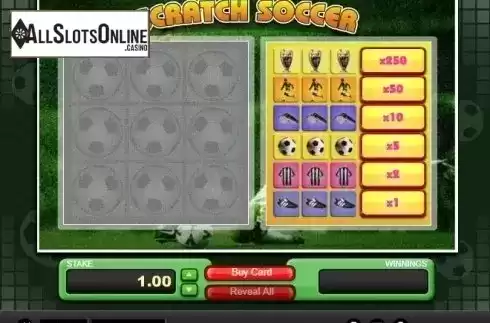 Game Screen. Scratch Soccer from 1X2gaming