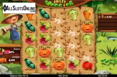 Win screen . Smiley Veggies from Mobilots