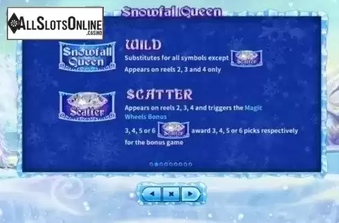 Paytable 2. Snowfall Queen from Skywind Group