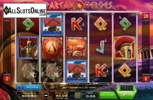 Reel Screen. Spartan Heroes from Xplosive Slots Group