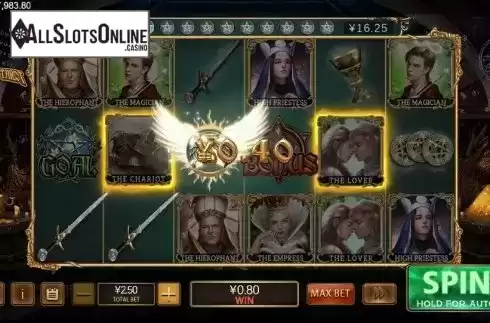 Win screen 2. TREASURE TAROT from XIN Gaming