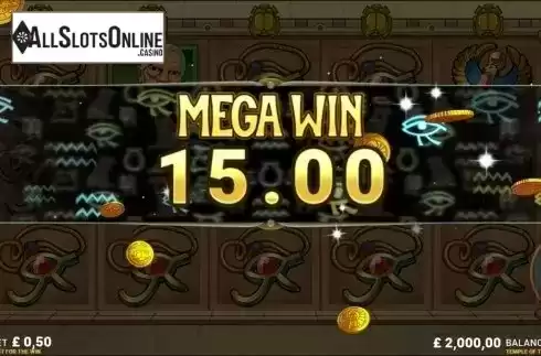 Mega Win Screen. Temple of Tut from JustForTheWin