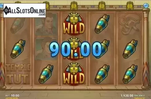 Wild win screen. Temple of Tut from JustForTheWin