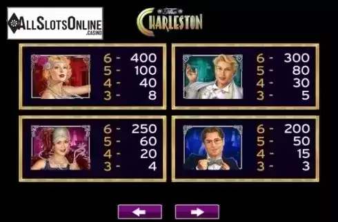 Paytable 2. The Charleston from High 5 Games