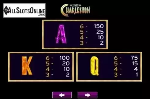 Paytable 3. The Charleston from High 5 Games