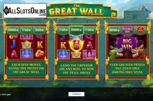 Start Screen. The Great Wall from iSoftBet
