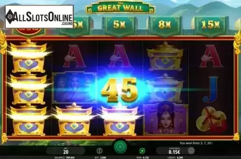 Win Screen 2. The Great Wall from iSoftBet