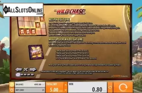 Paytable 1. The Wild Chase from Quickspin