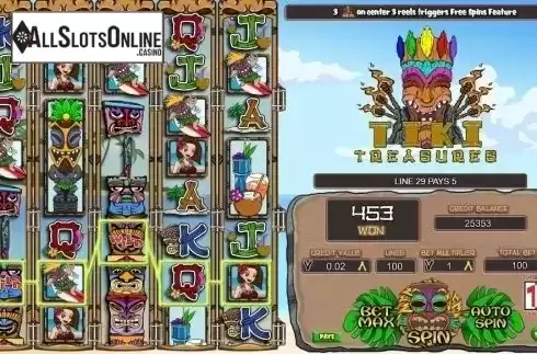Win Screen . Tiki Treasures (TTG) from TOP TREND GAMING
