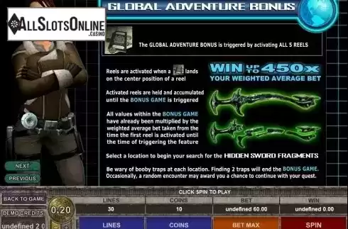 Screen4. Tomb Raider Secret of the Sword from Microgaming