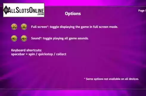 Game Info screen