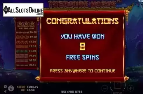 Free Spins Triggered. Treasure Horse from Pragmatic Play