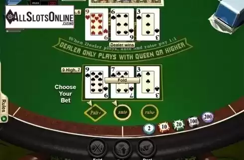 Game workflow 2. Tri Card Poker from RTG