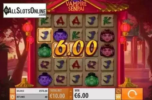 Win Screen . Vampire Senpai from Quickspin