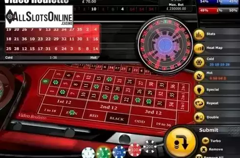 Game Screen. Video Roulette from Playtech