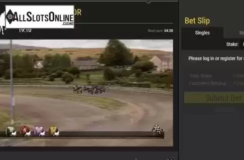 Game Screen. Virtual Racing from Leap Gaming