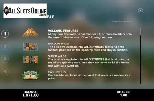 Features . Volcano Deluxe from StakeLogic