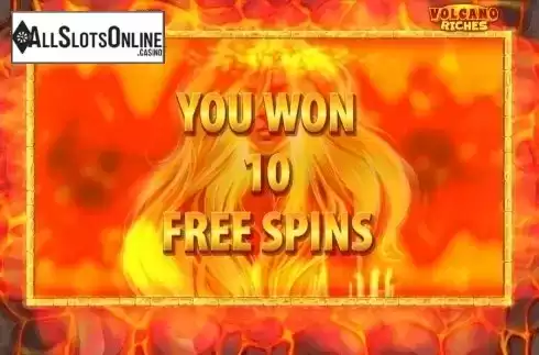 Won free spin. Volcano Riches from Quickspin