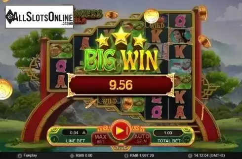 Big Win screen. Wuxia Princess from GamePlay