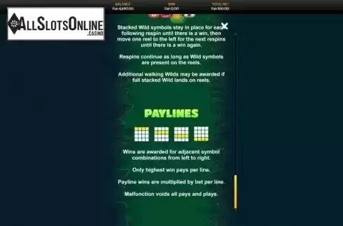 Paylines. Wacky Wildlife from OneTouch