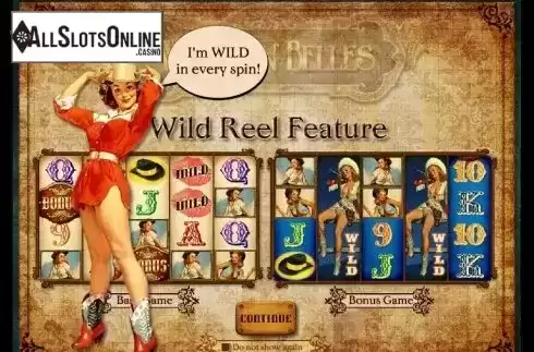 Feature splash screen. Western Belles from IGT