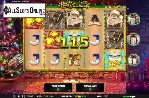 Free Spins Win Screen. Wild Christmas from StakeLogic