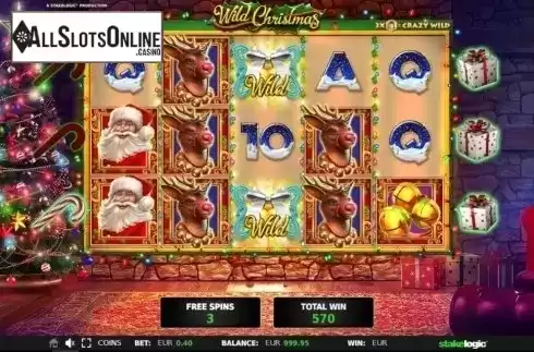 Free Spins Worcflow Screen. Wild Christmas from StakeLogic