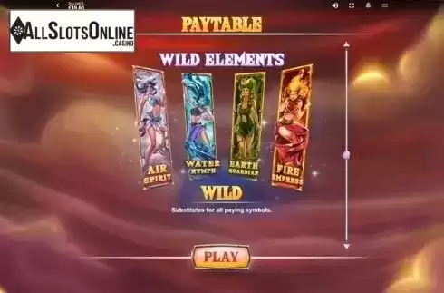 Paytable 3. Wild Elements from Red Tiger
