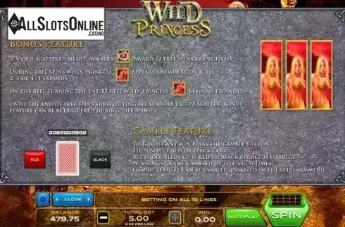 Features. Wild Princess (Xplosive Slots Group) from Xplosive Slots Group