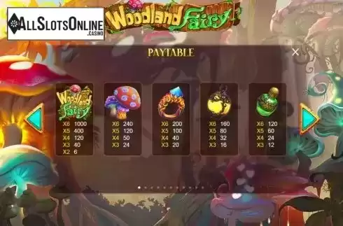 Paytable 1. Woodland Fairy from Rocksalt Interactive