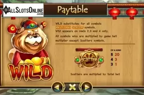 Paytable 2. Wow Prosperity from Spadegaming
