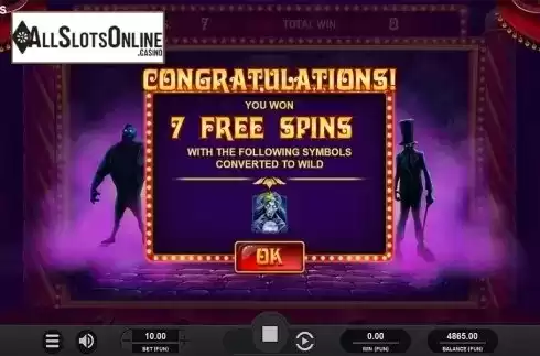 Free spins intro screen. Zombie Circus from Relax Gaming