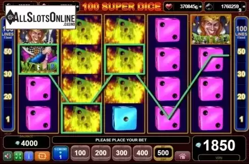 Win Screen. 100 Super Dice from EGT