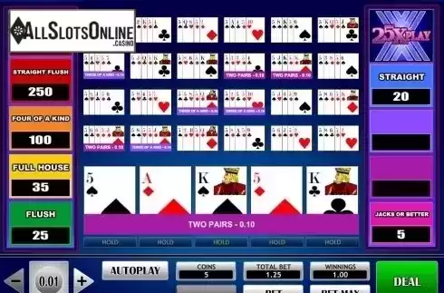 Game Screen. 25x Play Poker from iSoftBet