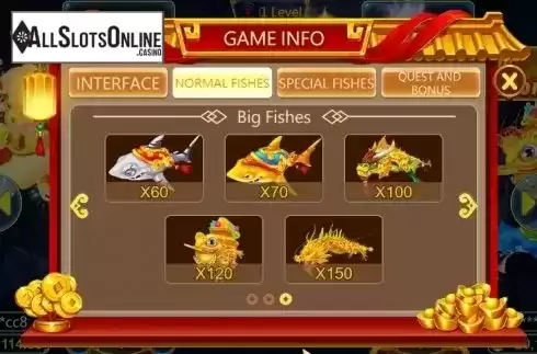 Paytable 3. 3 Gods Fishing from Dragoon Soft