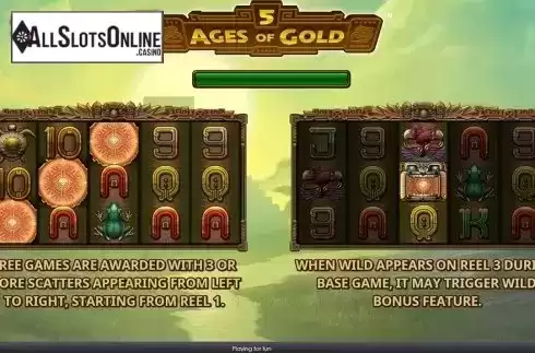 Intro screen. 5 Ages of Gold from GECO Gaming
