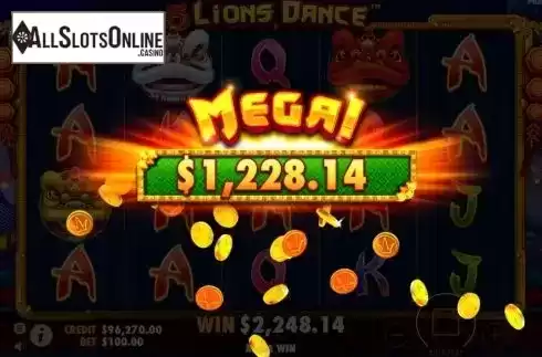 Mega Win. 5 Lions Dance from Pragmatic Play