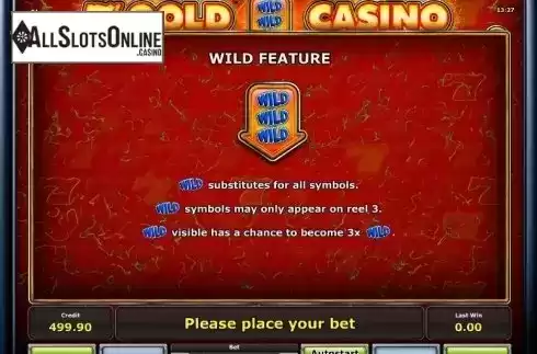 Paytable 2. 7´s Gold Casino from Greentube