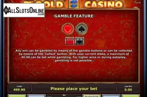 Paytable 3. 7´s Gold Casino from Greentube