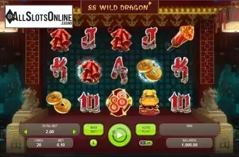 Game Workflow screen. 88 Wild Dragon from Booongo