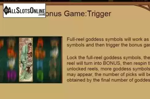 Bonus Game Trigger. Mucha Goddesses from XIN Gaming