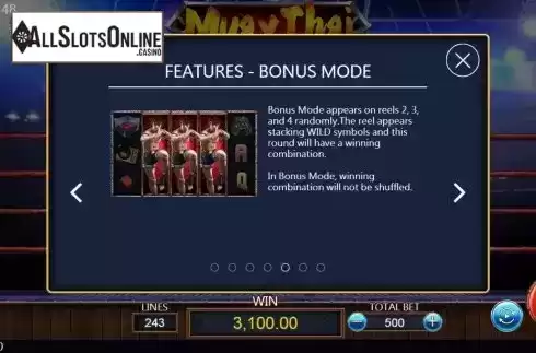 Bonus mode screen